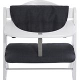 Hauck Alpha Highchair Pad Deluxe, stoelverkleiner voor houten kinderstoel Hauck Alpha+, gemakkelijk te bevestigen en schoon te maken - zwart grijs, 2 x 45 x 24 cm
