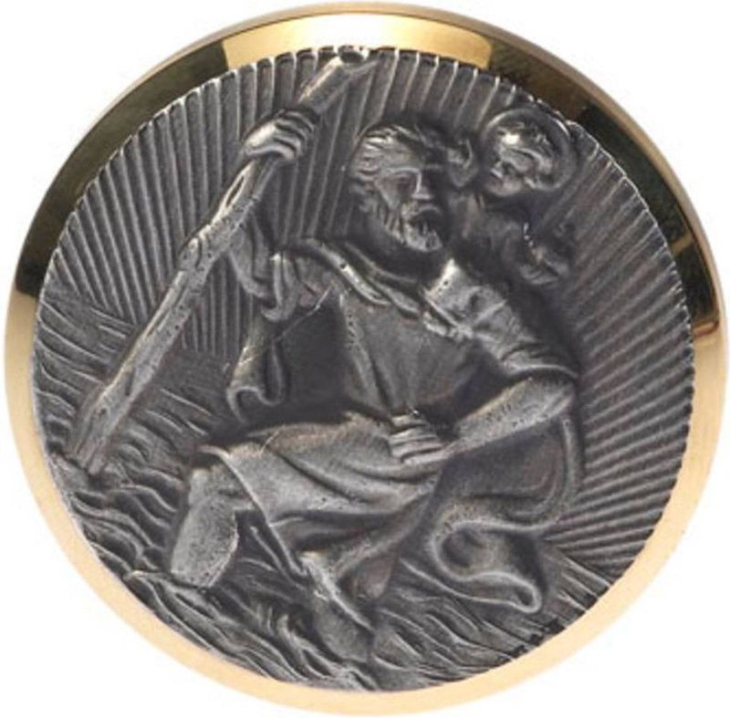 HP - Autozubehör Christoffel Amulet - Goud/Zilver - Ø 43 mm