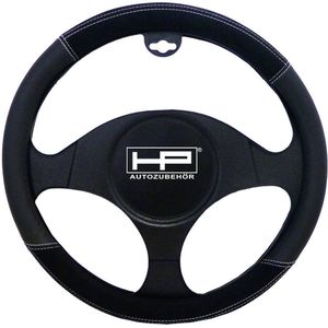 HP Autozubehör - Stuurwielhoes - Zwart - Velours/Kunstleer - Ø 39 cm