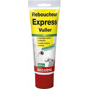 decotric Express Vuller - muurvuller - voor pluggaten en kleine scheuren - voor pleisterwerk, beton, metselwerk en geverfde oppverlakken - direct te gebruiken - 400 gram