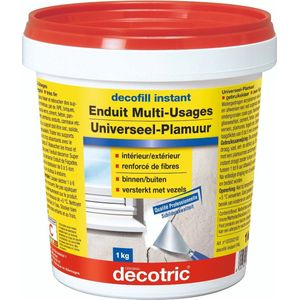 decofill instant Universeel Plamuur - voor laagdiktes van 0 tot 5 mm - voor oa gips, baksteen, beton, muurverf, tegels, piepschuim - gebruiksklaar - 1 kg