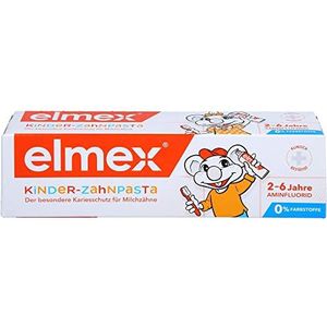 elmex Kindertandpasta 2-6 jaar 50 ml – kindvriendelijke tandreiniging voor zeer effectieve bescherming van cariës – met aminfluoride voor een drievoudig beschermingsmechanisme