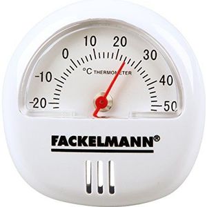 Fackelmann Thermometer TECNO, thermometer voor binnen, analoge temperatuurweergave (kleur: wit), hoeveelheid: 1 stuk