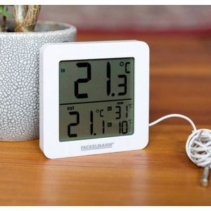 Fackelmann Tecno thermo-/hygrometer, klok wit met usb