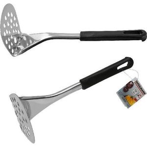 Fackelmann aardappelstamper zwart, roestvrij staal, zwart/zilver, 24 x 8,5 x 9 cm