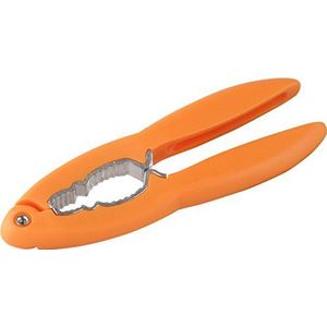 Fackelmann Notenkraker zachte kunststof, 16 cm van kunststof in zwart/oranje