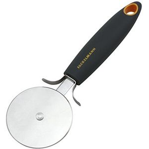 FACKELMANN Pizzasnijder, pizzasnijder, pasta- en deegsnijder, sandwichsnijder, roestvrij staal met ergonomische handgreep van grijs elastomeer en polypropyleen, oranje, 19,5 x 6 cm, 1 stuk