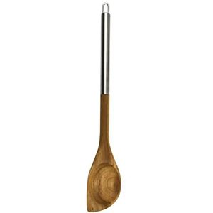 Fackelmann 30321 Wiglepel, van hout, kooklepel, houten lepel, serveerlepel, acaciahout, roestvrij staal, bruin, 36 cm