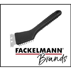 Fackelmann Korte reiniger grillborstel met rakel, zwart, 22 x 7 x 4 cm, 41586