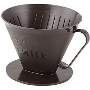 Fackelmann 42272 koffiefilterhouder, houder voor koffiefilter maat 4, filterhouder nr. 4, kunststof, bruin, 10,5 x 15 cm