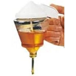 Fackelmann Honingdispenser, honingpot, siroophouder voor het serveren van honing en siroop (kleur: wit), hoeveelheid: 1 stuk