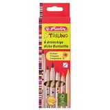 Herlitz, Kleurpotloden, Kleurpotloden 3-zijdig naturel Trilino 6-pack hangdoos (Hout, 6 x)