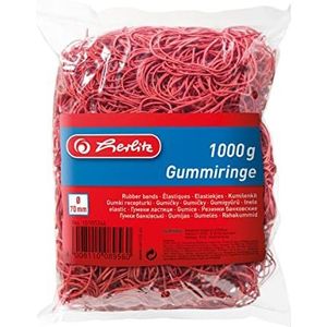 Herlitz 10105344 elastieken, 70 mm, 1 kg, rood