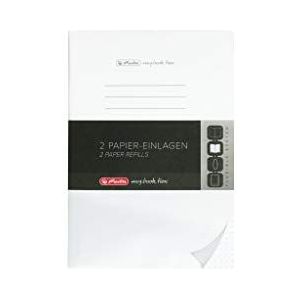 Herlitz 50034147 navulverpakking voor Flex schrift, 2 x 40 vellen, gestippeld, A5, wit