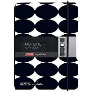 herlitz Flex 50039791 Notitieboek, A6, 40 vellen, gestippeld, motief: Just Black, 1 stuk