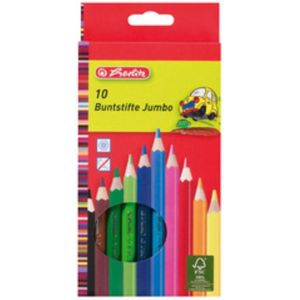 Herlitz, Kleurpotloden, Kleurpotloden Jumbo doos van 10 (Geassorteerde kleuren, 10 x)