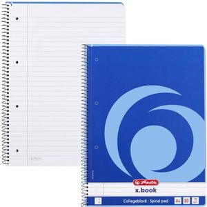 5 x Herlitz Kollegblock A4 70g/qm Rand links liniert VE=80 Blatt