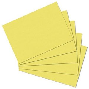 herlitz Indexkaart A6, blanco, geel, 100 stuks