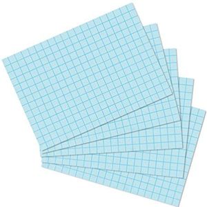 herlitz Systeemkaarten A6, geruit, blauw, 100 stuks