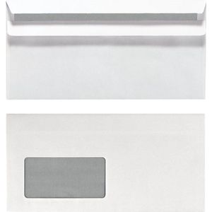 Herlitz, Envelop, Enveloppe DL met venster (220 x 110 mm, 100 x)