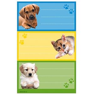 herlitz - Boeketiketten ""dieren"", 78 x 41 mm, 3 vellen à 3 vellen