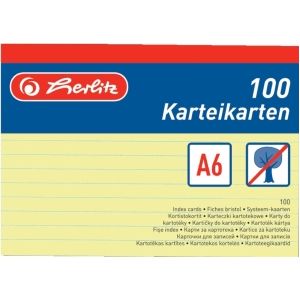 Herlitz Index Cards A4/A5/A6/A7/A8 Pack of 100
