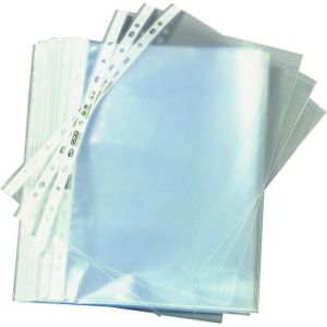 Herlitz Prospekthülle, 100 Stück, glasklar, Format A4, Eurolochung, oben offen