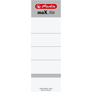 10 herlitz Ordneretiketten maX.file weiß für 8,0 cm Rückenbreite