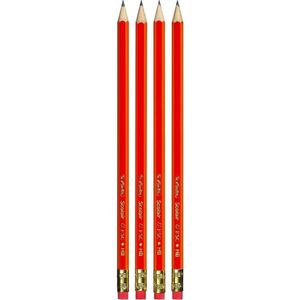 Herlitz grafietstiften, rood, 4 stuks