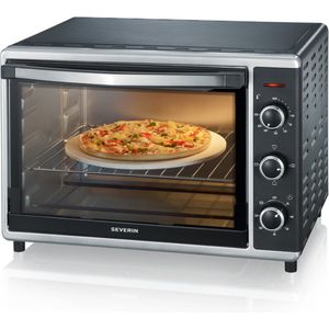 Severin TO 2058 - Oven - vrijstaand - hetelucht - incl. pizzasteen - zwart/zilver