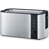Severin AT 2590 - Broodrooster - Toaster - Long-slot - 4 Sneden - Geborsteld RVS