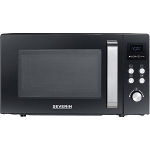 Severin MW 7752 - Combi - Magnetron met grill- en heteluchtfunctie - Incl Pizzaplaat Ø 28 cm - 25 Liter - Timer en Automatische programma's - Zwart / Zilver