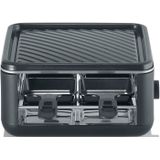 SEVERIN RG 2360 - Black Line Lite Mini gourmetstel - 4 personen - variabele temperatuurinstelling - PFAS vrije baklaag - vaatwasserbestendig - 4 pannetjes met parkeerfunctie