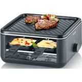 SEVERIN RG 2360 - Black Line Lite Mini gourmetstel - 4 personen - variabele temperatuurinstelling - PFAS vrije baklaag - vaatwasserbestendig - 4 pannetjes met parkeerfunctie