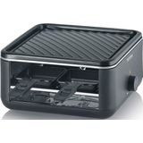 SEVERIN RG 2360 - Black Line Lite Mini gourmetstel - 4 personen - variabele temperatuurinstelling - PFAS vrije baklaag - vaatwasserbestendig - 4 pannetjes met parkeerfunctie