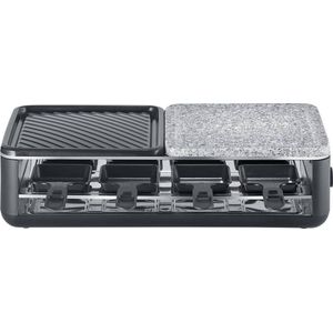 SEVERIN RG 2366 Black Line gourmetstel - PFAS vrije baklaag - 8 personen - temperatuurinstelling - vaatwasserbestendig - 8 pannetjes met parkeerfunctie - Natuursteen en keramisch grilloppervlak