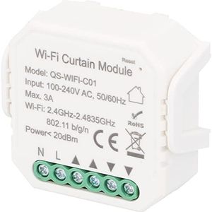 UNITEC Wifi-jaloezie module inbouw met gratis voor smartphone en spraak- en app-bediening, wit, 220-240 V, 3 A, 2,4 GHz, 46 x 46 x 18 mm
