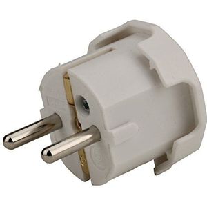 Schutzkontakt-Stecker weiß, seitliche Kabeleinführung Stecker & Kupplungen