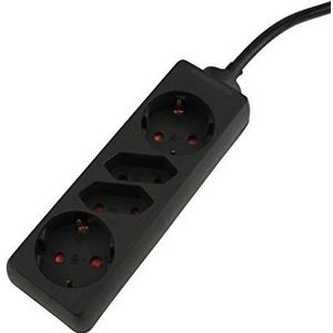 UNITEC TSD 2+2-voudig 1,4 m, zwart, 250 V