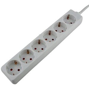 UNITEC Tafelcontactdoos 6-voudig 3 m H05VV-F 3G1,5 mm² wit