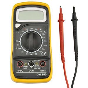 UNITEC DM250 digitale multimeter, zwart/geel, 300 V