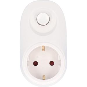 UNITEC 47535 Adapterstekker met dimmer, stekkerdimmer voor gloeilampen en hoogspanningshalogeenlampen tot 280 watt, wit