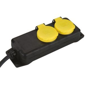 uniTEC 47550 stekkerdoos 5-voudig IP 44 / H07RN-F3G1 Coupe 5 mm² 5 m (zwart/geel)
