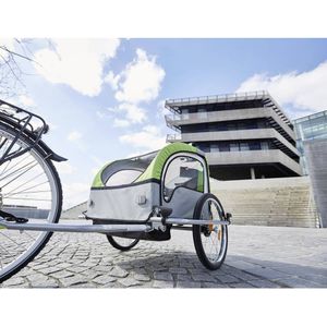 fischer 86388 Kinderfietskar met vering TÜV/GS getest groen/houtskool