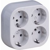 Kopp 4-Weg Stopcontact Vierkant Zonder Kabel Arctic Wit - 121001009 - E3MWT