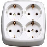 Kopp 4-Weg Stopcontact Vierkant Zonder Kabel Arctic Wit - 121001009 - E3MWT