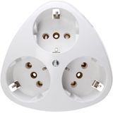 KOPP - Wandcontactdoos - Opbouw - 3-voudig - Randaarde - Arctic Glans Wit