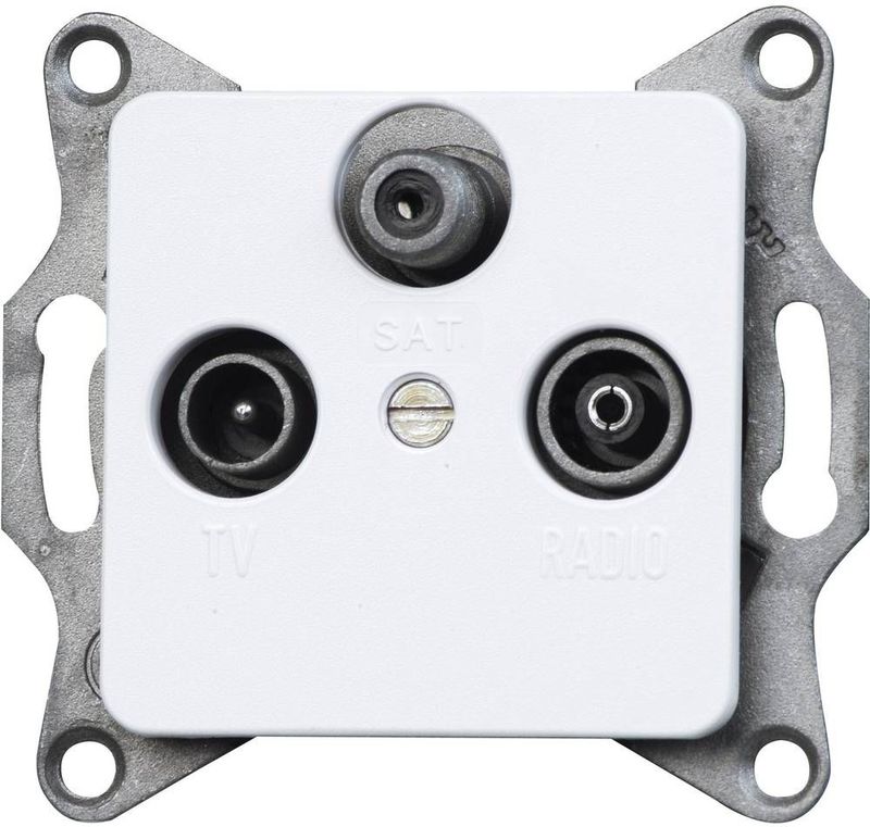 Kopp - Inzet TV, Radio, SAT Wandcontactdoos - Arctic Wit - Mat