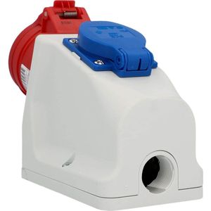 Kopp - CEE-Kombi-wandcontactdoos - Grijs - Kunststof - 5-polig