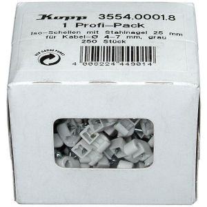 KOPP 355400018 iso-klemmen 4-7 mm, met geslepen stalen naalden 30 mm, professionele verpakking: 250 stuks, grijs